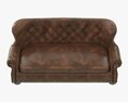 Restoration Hardware Churchill Leather Sofa With Nailheads 3D 모델 