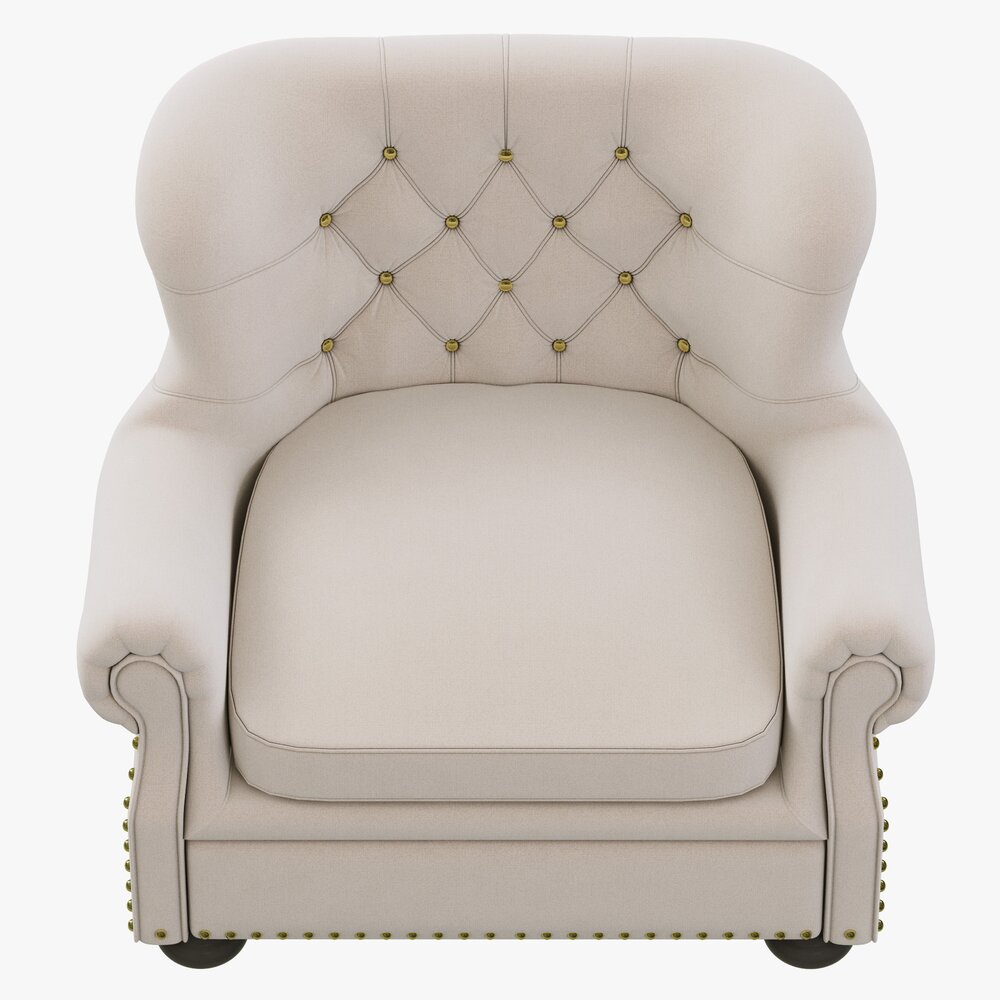 Restoration Hardware Churchill Upholstered Chair With Nailheads 3D модель