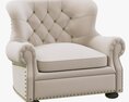 Restoration Hardware Churchill Upholstered Chair With Nailheads 3D模型
