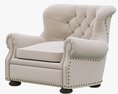 Restoration Hardware Churchill Upholstered Chair With Nailheads 3D 모델 