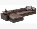 Restoration Hardware Cloud Leather Sofa Chaise Sectional 3D模型