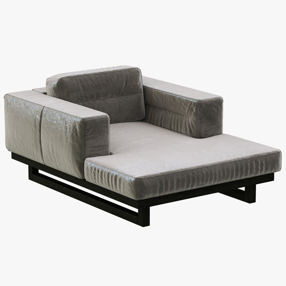 Restoration Hardware Durrell Leather Chaise 3D model