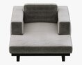Restoration Hardware Durrell Leather Chaise 3d model