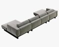 Restoration Hardware Durrell Leather U-Chaise Sectional Modelo 3D