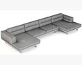 Restoration Hardware Durrell Leather U-Chaise Sectional 3D 모델 