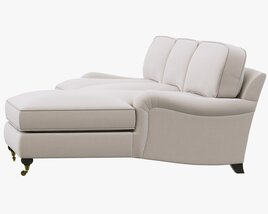 Restoration Hardware English Roll Arm Upholstered Chaise Sectional 3D model