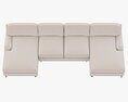 Restoration Hardware English Roll Arm Upholstered U-Chaise Sectional 3D 모델 