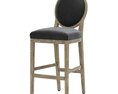 Restoration Hardware French Contemporary Round Leather Stool Modelo 3D
