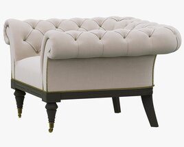 Restoration Hardware Islington Chesterfield Upholstered Chair 3Dモデル