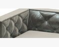 Restoration Hardware Italia Tufted Shelter Arm Leather Sofa 3d model