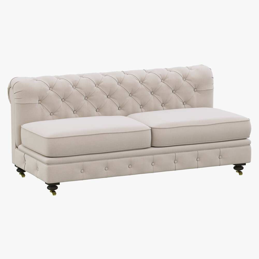 Restoration Hardware Kensington Upholstered Armless Sofa 3D model