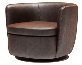 Restoration Hardware Klein Leather Swivel Chair Modello 3D