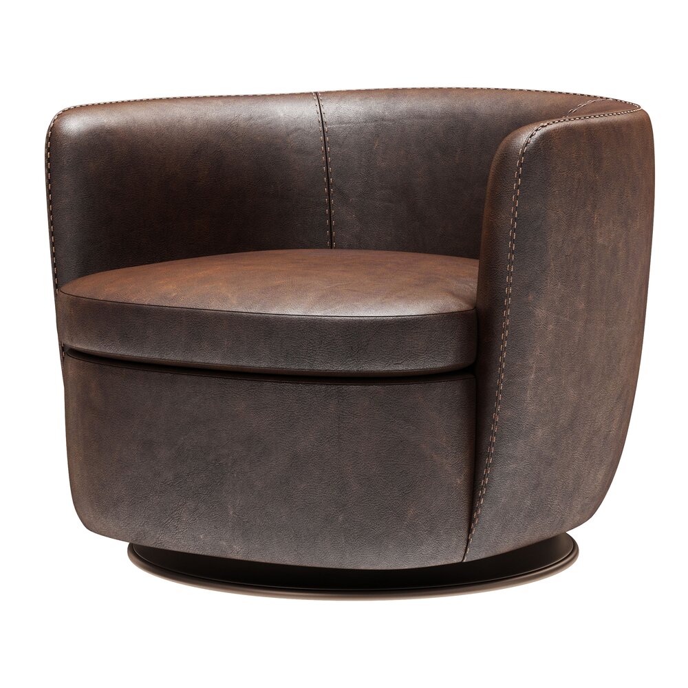 Restoration Hardware Klein Leather Swivel Chair Modelo 3d
