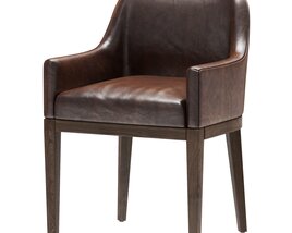 Restoration Hardware Morgan Curved-Back Track Leather Armchair 3Dモデル