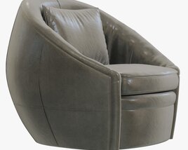 Restoration Hardware Oberon Leather Swivel Chair 3D model