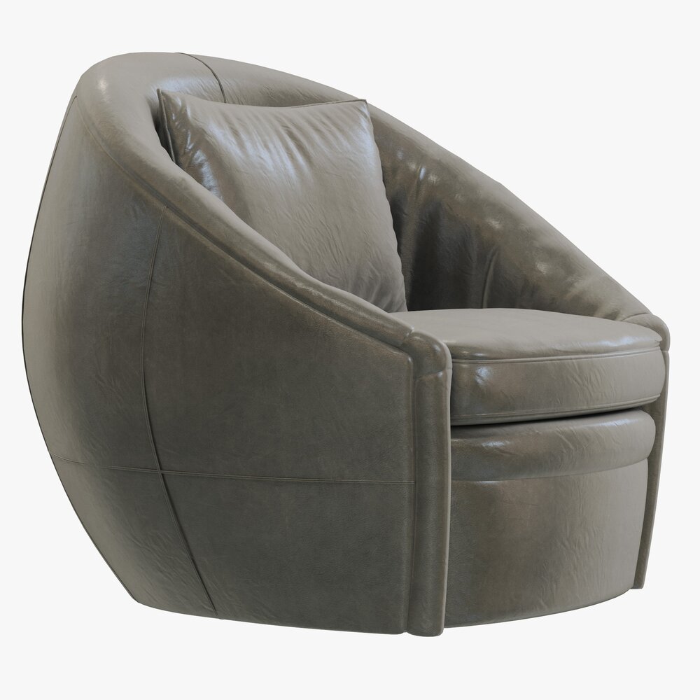 Restoration Hardware Oberon Leather Swivel Chair 3D模型