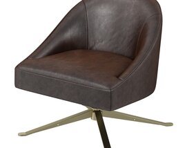 Restoration Hardware Porter Leather Swivel Chair Modello 3D
