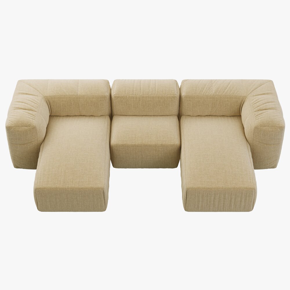 Restoration Hardware Preconfigured Fulham U-Chaise Sectional 3D-Modell