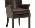 Restoration Hardware Professors Leather Armchair With Nailheads Modelo 3D