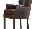 Restoration Hardware Professors Leather Armchair With Nailheads Modelo 3d
