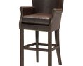 Restoration Hardware Professors Leather Stool with Nailheads 3d model