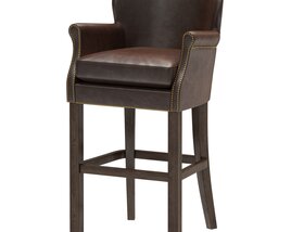 Restoration Hardware Professors Leather Stool with Nailheads 3Dモデル