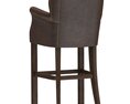 Restoration Hardware Professors Leather Stool with Nailheads 3d model