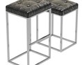 Restoration Hardware Reese Tufted Leather Stool 3D-Modell