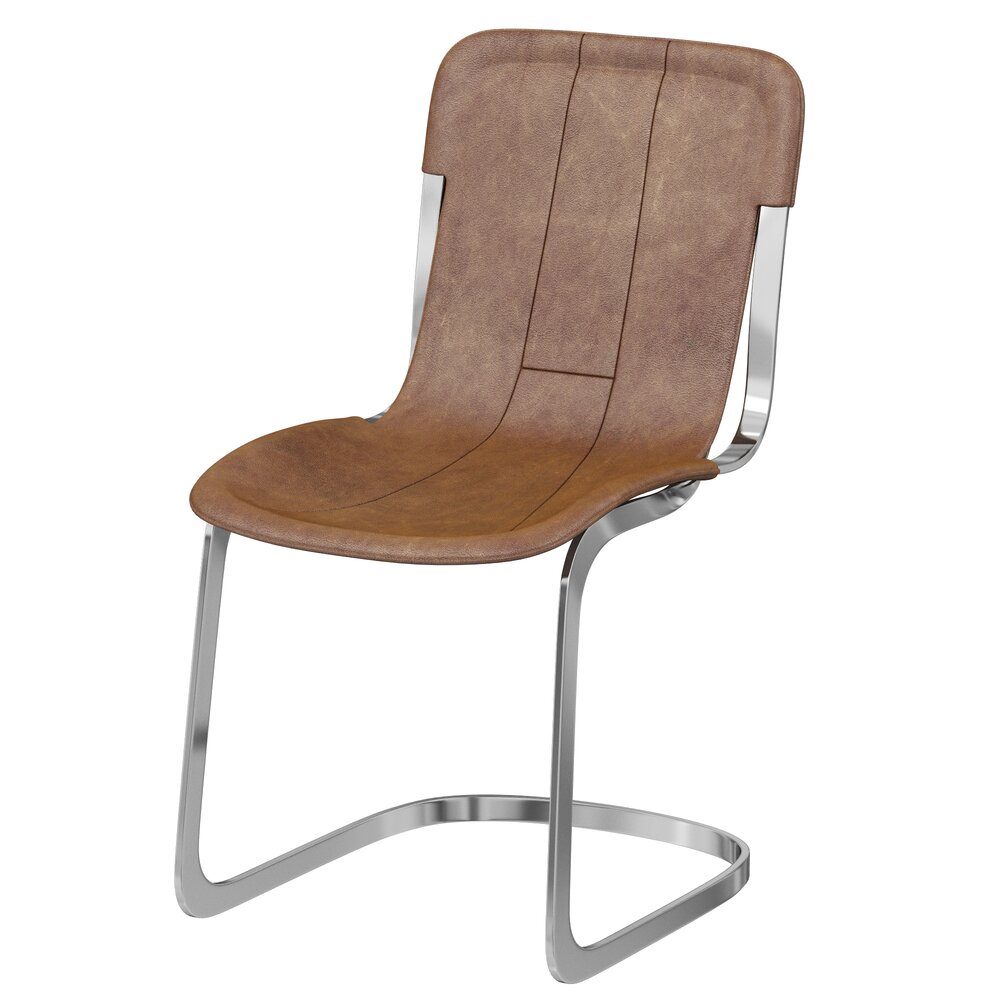 Restoration Hardware Rizzo Leather Side Chair Modèle 3D