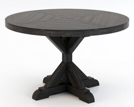 Restoration Hardware Salvaged Wood X Base Dining Table 3D模型