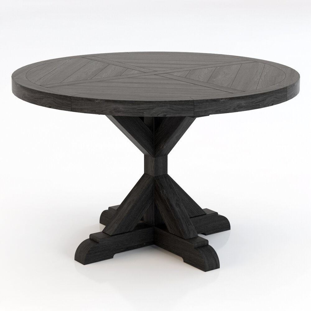 Restoration Hardware Salvaged Wood X Base Dining Table 3d model