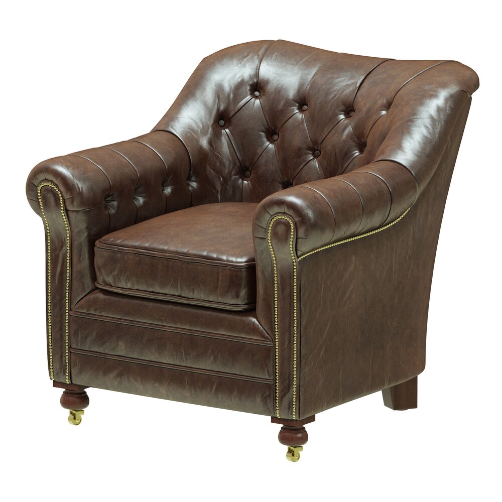 Restoration Hardware Sandringham Leather Club Chair Modello 3D