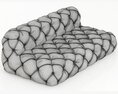 Restoration Hardware Soho Tufted Leather Armless Sofa 3D 모델 