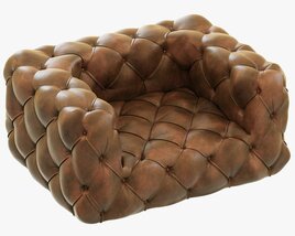 Restoration Hardware Soho Tufted Leather Chair Modello 3D
