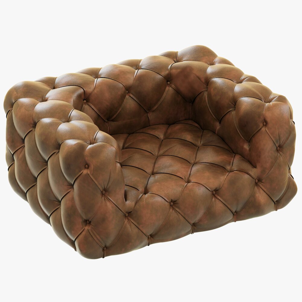 Restoration Hardware Soho Tufted Leather Chair 3Dモデル