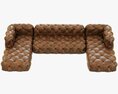 Restoration Hardware Soho Tufted Leather U-Chaise Sectional 3D-Modell