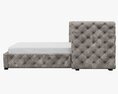 Restoration Hardware Tribeca Tufted Leather Platform Bed 3D 모델 