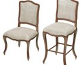 Restoration Hardware Vintage French Camelback Fabric Side Chair 3d model