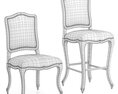 Restoration Hardware Vintage French Camelback Fabric Side Chair 3D модель