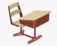 Restoration Hardware Vintage Schoolhouse Desk and Chair 3D模型