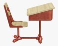 Restoration Hardware Vintage Schoolhouse Desk and Chair 3D модель