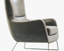 RH Modern Liam Leather Chair Modèle 3D