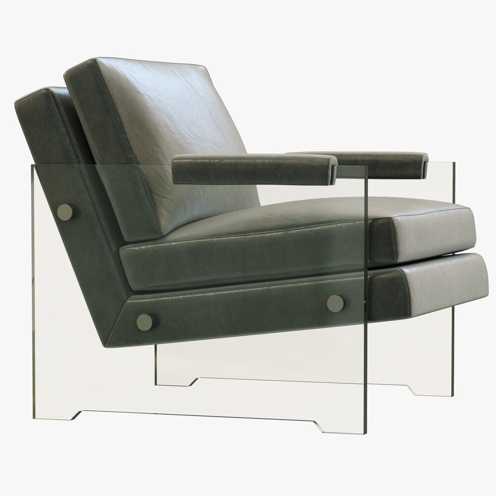RH Modern Luca Leather Chair 3D model