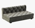 RH Modern Modena Chesterfield Leather Armless Sofa Modelo 3D