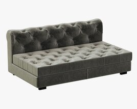 RH Modern Modena Chesterfield Leather Armless Sofa Modello 3D