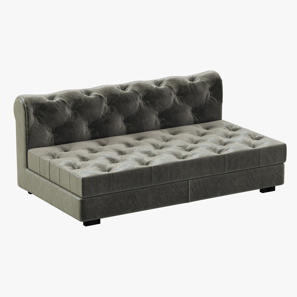 RH Modern Modena Chesterfield Leather Armless Sofa 3D model