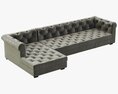 RH Modern Modena Chesterfield Leather Left-Arm Chaise Sectional Modèle 3d