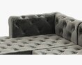 RH Modern Modena Chesterfield Leather U-Chaise Sectional 3D 모델 