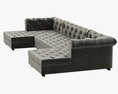RH Modern Modena Chesterfield Leather U-Chaise Sectional 3D-Modell