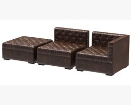 RH Teen Everly Modular Lounge Customizable Sectional Modello 3D